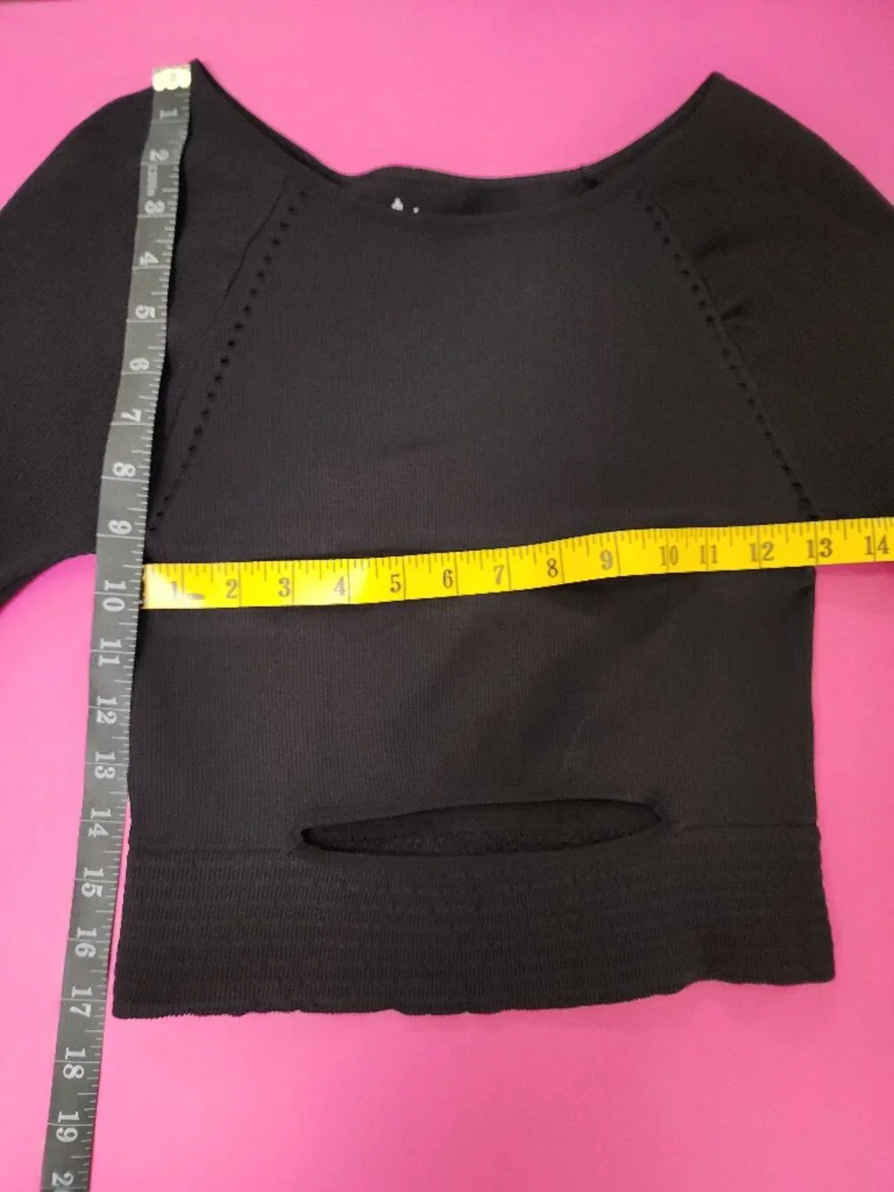 Free People Movement Black Crop Top - Cut It Out Long-Sleeve - M